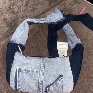 Zara Blue Denim Crossbody Bag